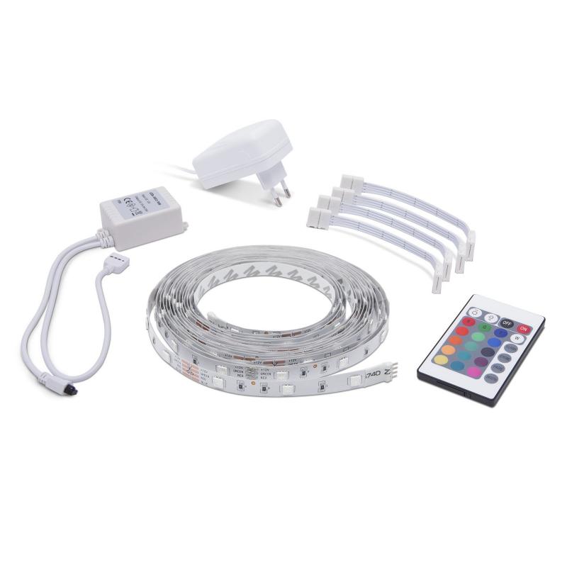 LED szett beltéri: 5 méter RGB+vezérlő+tápegység 5050-30