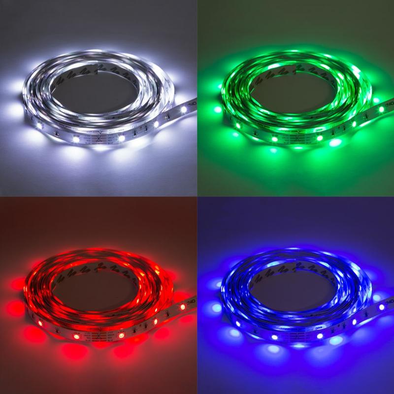 LED szett beltéri: 5 méter RGB+vezérlő+tápegység 5050-30