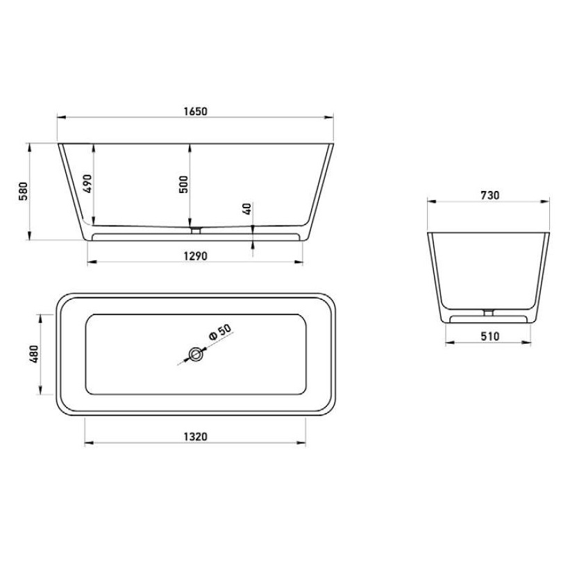 Wellis Carib White Matt Térkád 167x85x53 cm