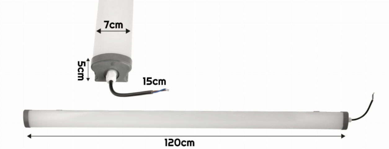 Berge LEO 50 W-os 120 cm-es antracit színű IP65 5000K 5000lm por- és páramentes lámpa