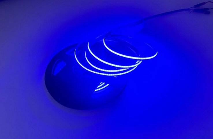 EcoLight COB led szalag kék színben 480 lm/méter 9 W/méter 12 V IP20 5m / tekercs