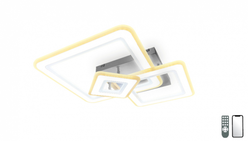Lucero Ryder 130 W-os 50 cm átmérőjű fehér LED távirányítós és mobil applikációval vezérelhető mennyezeti lámpa