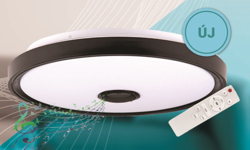 MasterLED Cosmo 72 W-os 500 mm fekete RGBW LED távirányítós mennyezeti lámpa