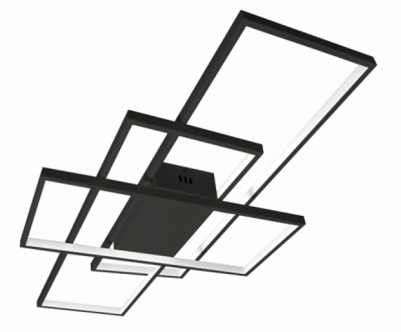 MasterLED Galaxis Hidra 126 W-os  90x50 cm fekete LED távirányítós mennyezeti lámpa
