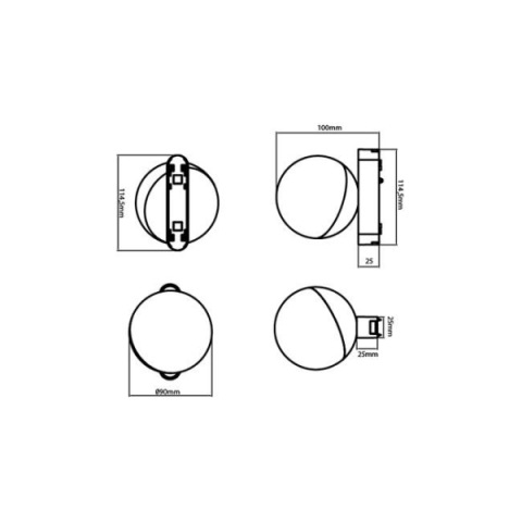 MasterLED LUXO Spheris 10-W-os fekete mágneses sínes lámpa  4000K  48V