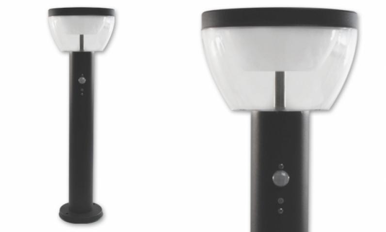 MasterLED Merida 9 W-os natúr fehér  50 cm magas fekete állólámpa mozgásérzékelős