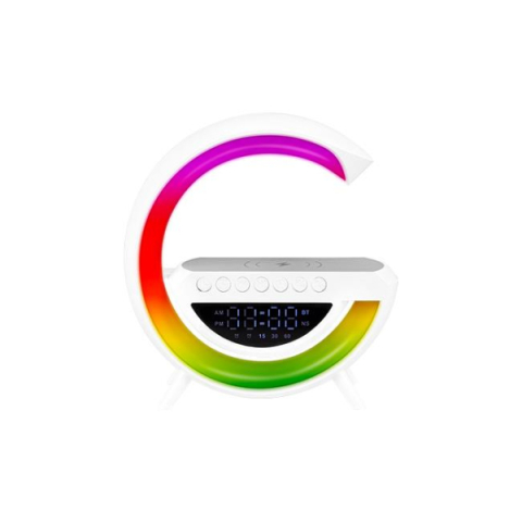 MasterLED QI 5W-os RGB  újratölthető asztali lámpa beépített vezeték nélküli telefontöltővel és hangszóróval