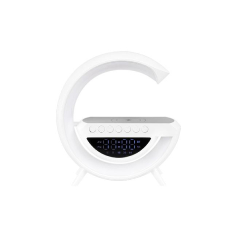 MasterLED QI 5W-os RGB  újratölthető asztali lámpa beépített vezeték nélküli telefontöltővel és hangszóróval