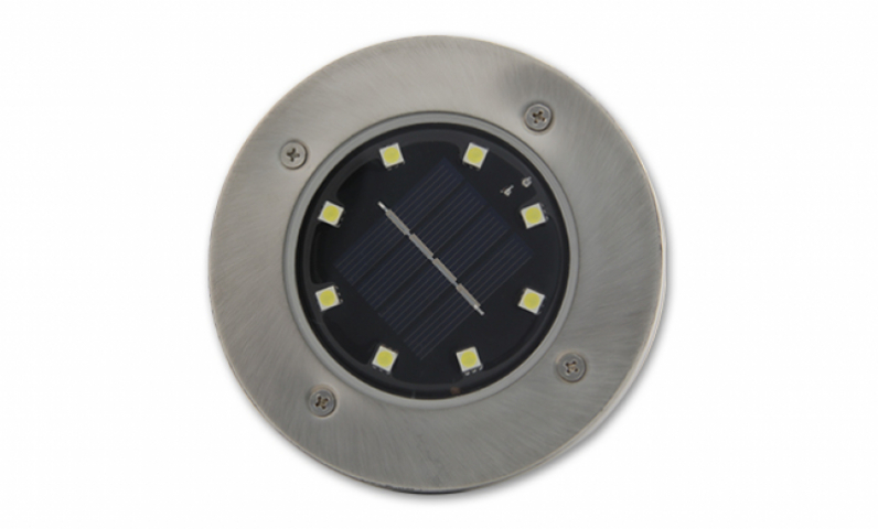 MasterLED Földbe szúrható 0 8 W-os kerek napelemes lámpa 8 SMD