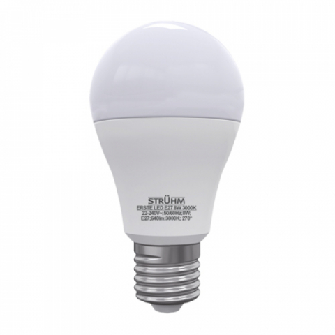 Strühm Erste E27-es foglalatú 8W-os LED-es izzó meleg fehér