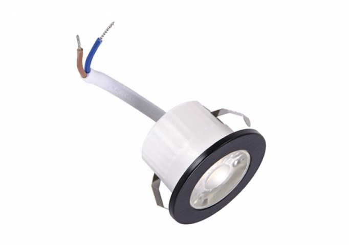 Strühm Fin Led IP44 3 W-os süllyesztett natúr fehér fekete színű kör alakú LED-es mennyezetlámpa