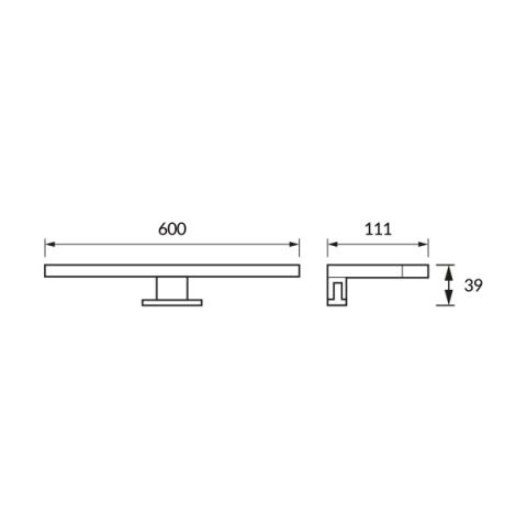 Strühm Roxana 13 W 4000K fekete színű tükör feletti lámpa