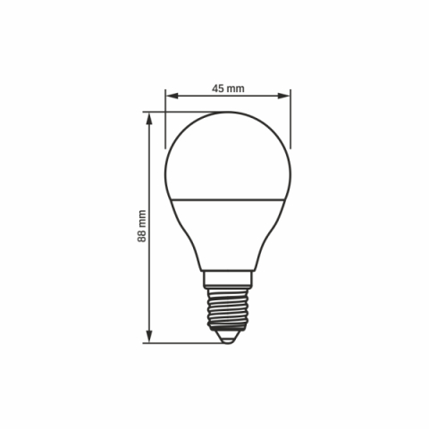 Videx G45 LED izzó 7 W-os natúr fehér  E14-es foglalattal