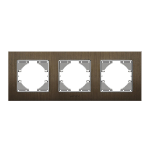 Videx Binera csokoládé színű alumínium hármas vízszintes keret (6/48)