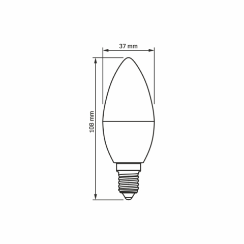 Videx C37 LED izzó 7 W-os natúr fehér  E14-es foglalattal