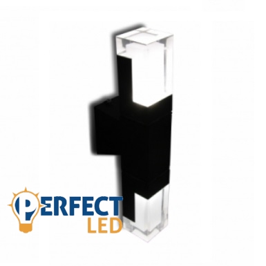 MasterLED Lora Kerti 2x7 W-os fekete fali lámpa