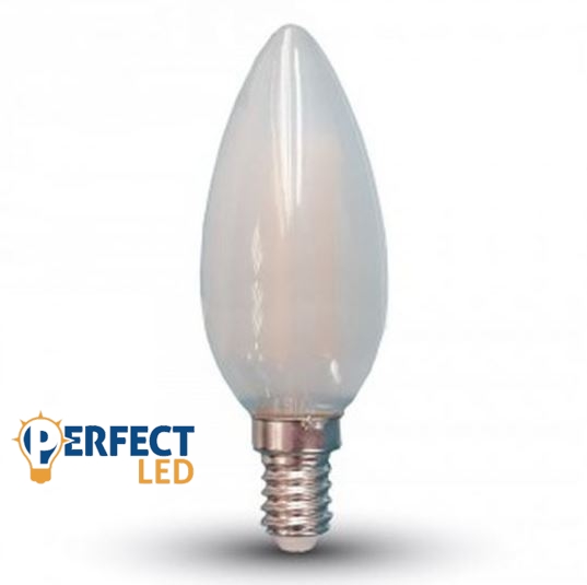 4W E14 LED filament gyertya égő meleg fehér