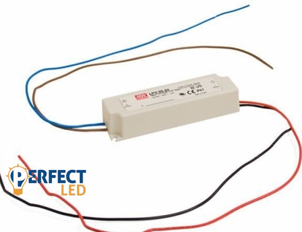 Mean Well 35 W-os vízálló tápegység  3 Amper  12 V DC