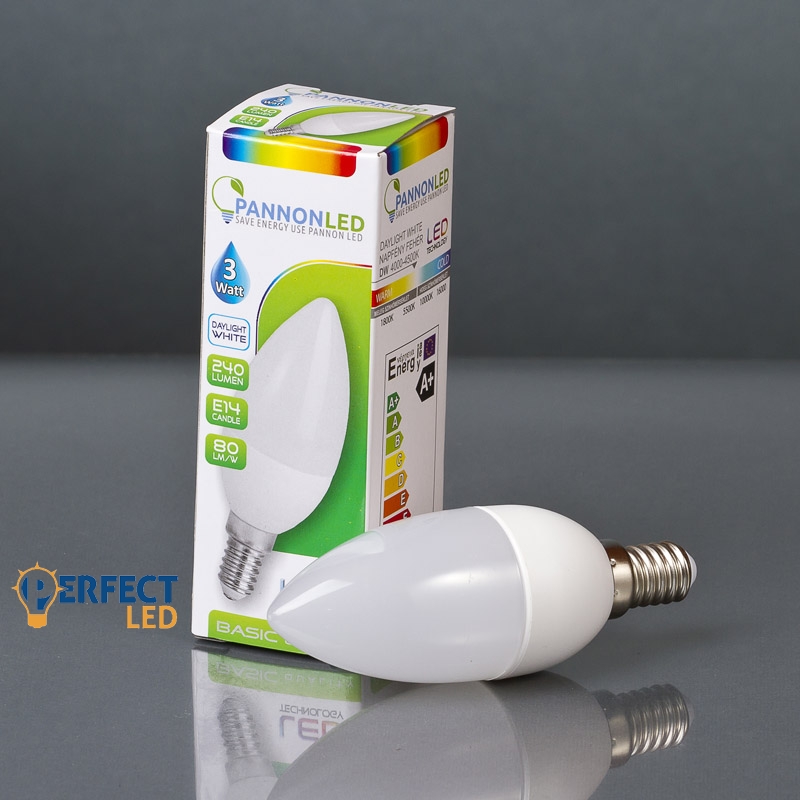 3W E14 LED gyertya izzó, égő természetes fehér 