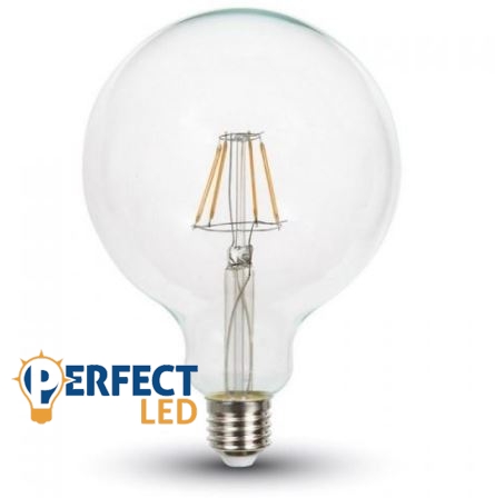 6W E27 COG szálas LED gömb égő meleg fehér