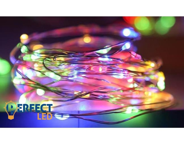 MasterLED 10m-es LED fényfüzér RGB  3xAA