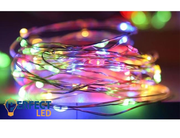MasterLED 5m-es LED fényfüzér RGB  3xAA