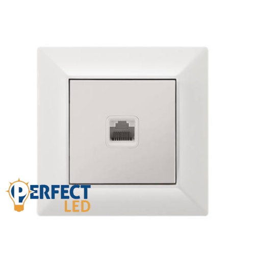 Fehér 1xRJ45 Cat.5 UTP Fali Aljzat