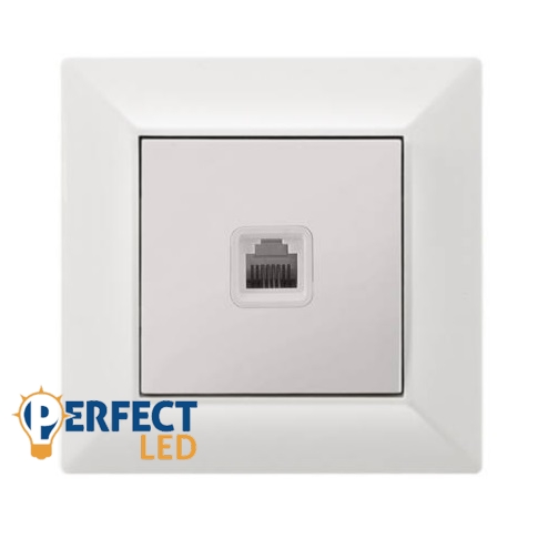 Fehér RJ11 TEL aljzat