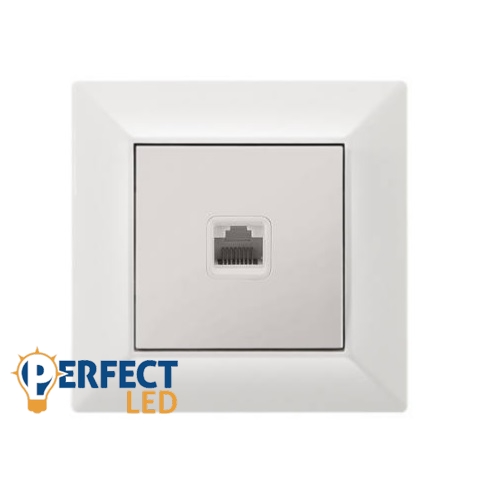 Fehér 1 x RJ45 Cat. 5e UTP Fali Aljzat