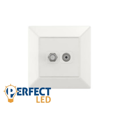 Fehér SAT + TV aljzat (13dB)