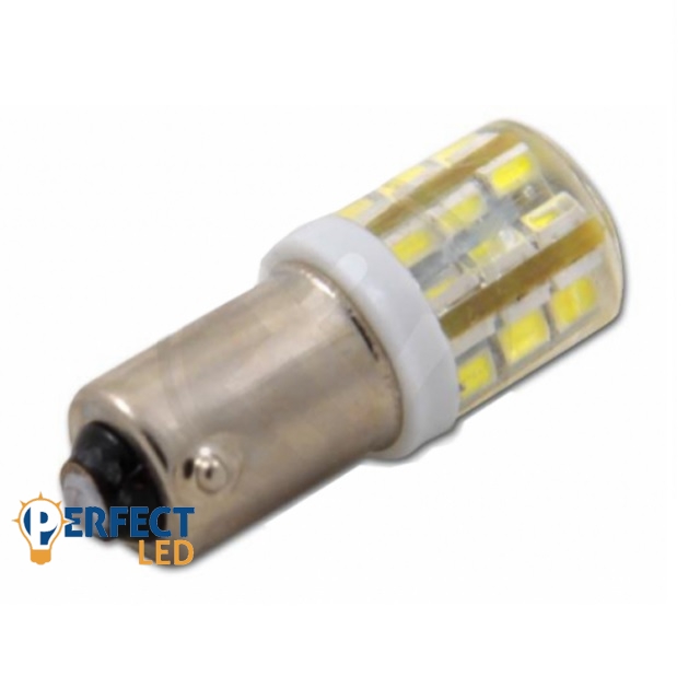 LED 12V BA9S foglalatú 24 ledet tartalmazó autó izzó Hideg Fehér