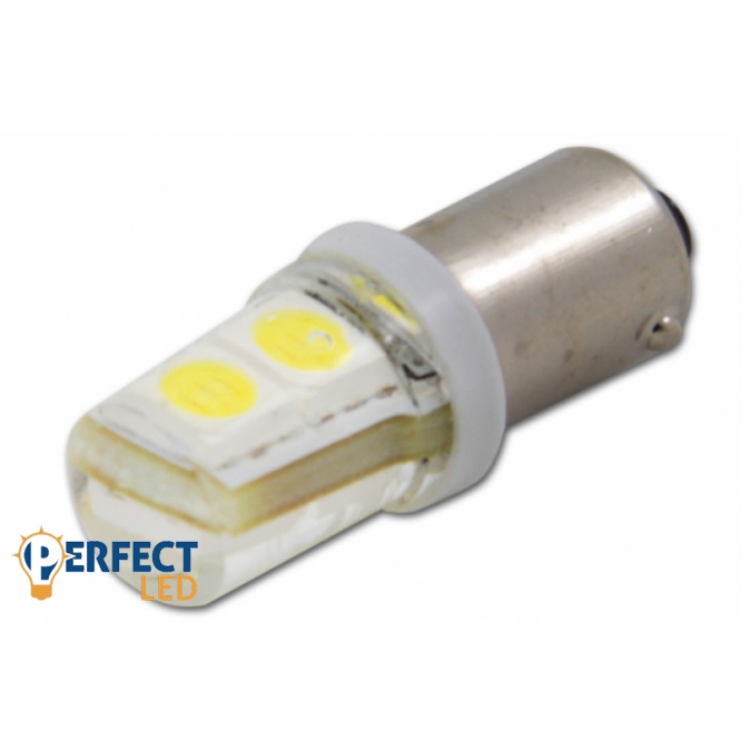LED 12V BA9S foglalatú 4 ledet tartalmazó autó izzó Hideg Fehér