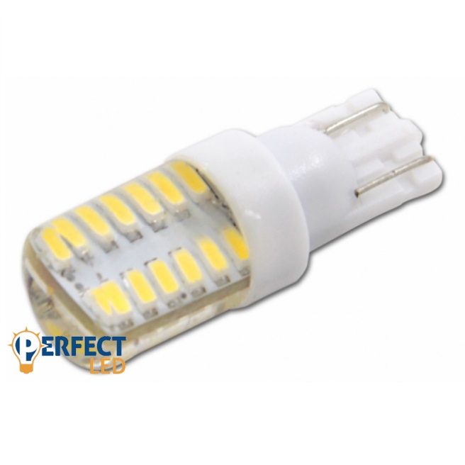 LED 12V T10 foglalatú 24 ledet tartalmazó autó izzó Hideg Fehér