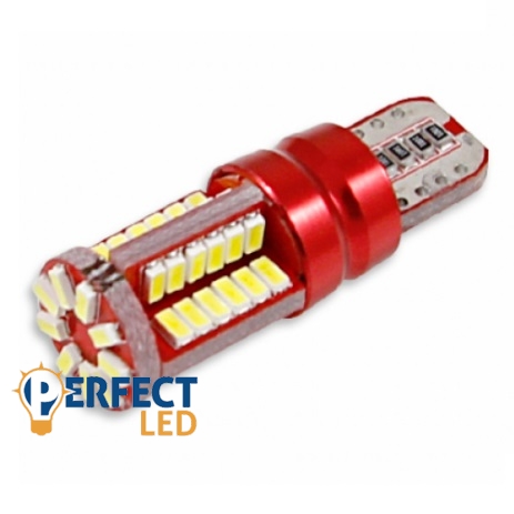LED 12V T10 foglalatú 48 ledet tartalmazó autó izzó Hideg Fehér