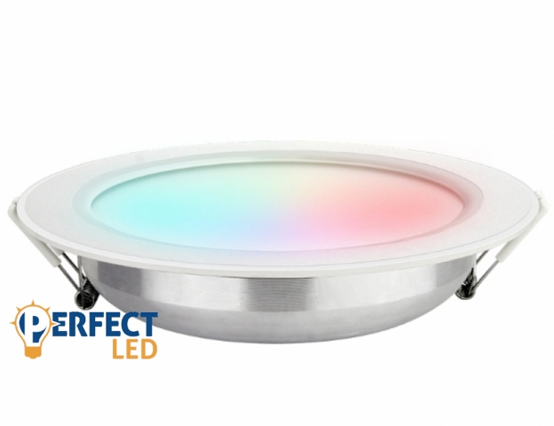 Mi Light 12 W-os süllyesztett RGB és szabályozható színhőmérsékletű kör alakú LED-es mennyezetlámpa távirányítóval