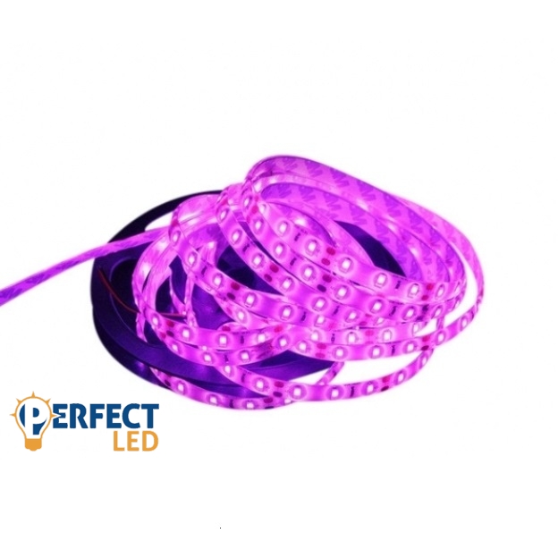 Prémium 60 LED/méteres 12 V-os kültéri pink LED szalag