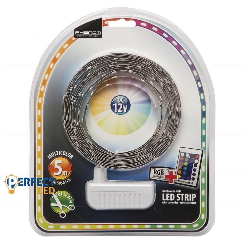 LED szett beltéri: 5 méter RGB+vezérlő+tápegység 5050-30
