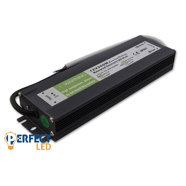 Perfectled 200 W-os vízálló tápegység, 16,66 Amper, 12VDC
