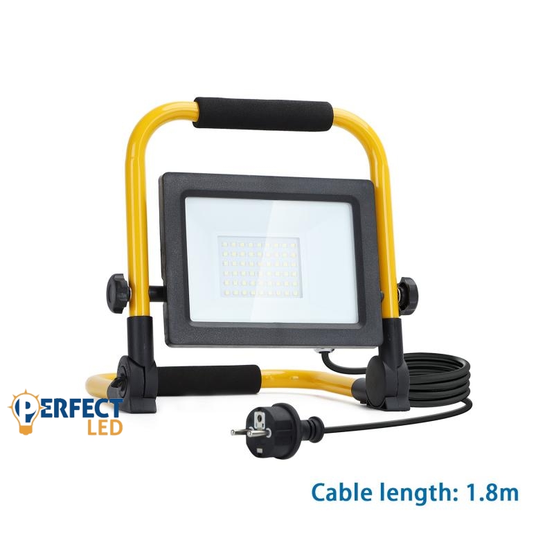 30W Hideg fehér reflektor Sárga hordozható állvánnyal