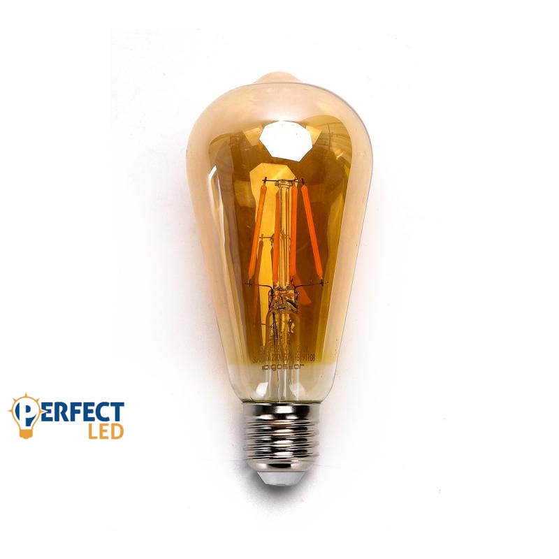 6W E27 LED filament gyertya égő borostyán - 199159