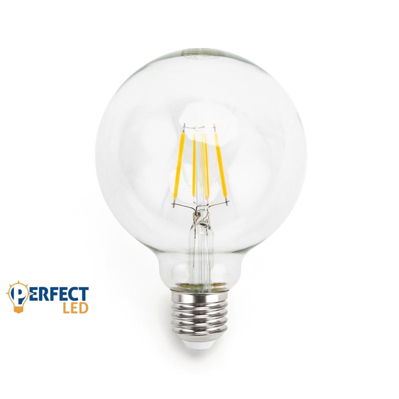 4W E27 LED filament gömbégő Hideg Fehér tiszta 199036