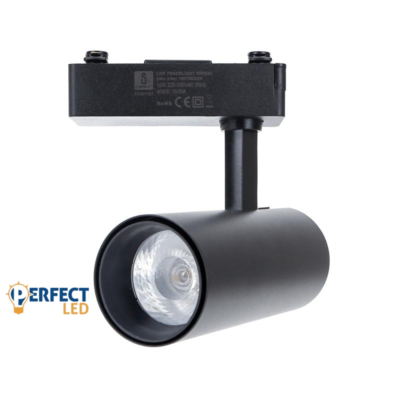 24W Természetesfehér Sínre Szerelhető Kétfázisú LED Lámpa Fekete - 198688