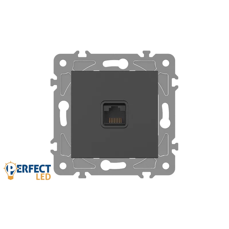 Fekete RJ45 Cat.5e UTP aljzat