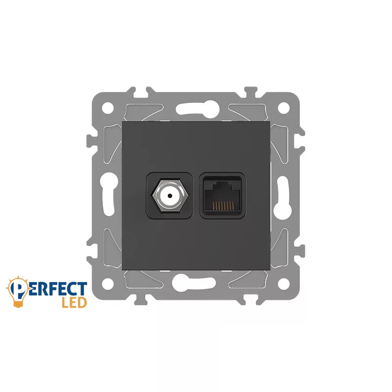 Fekete SAT (13db) + RJ45 Cat.5e UTP aljzat