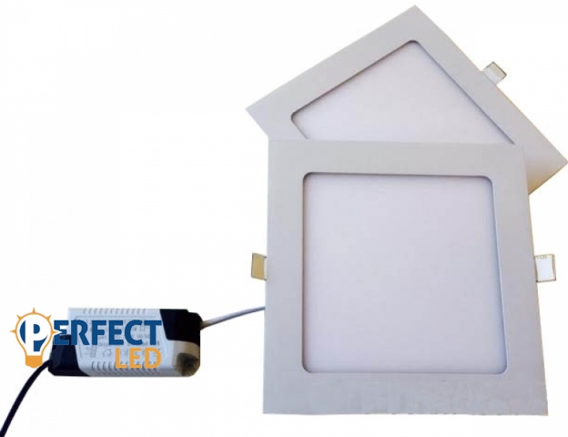 MasterLED Proma 18 W-os süllyesztett hideg fehér négyzet alakú LED-es mennyezetlámpa