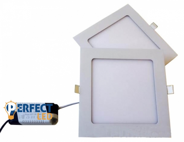 MasterLED 18 W-os süllyesztett meleg fehér négyzet alakú LED-es mennyezetlámpa