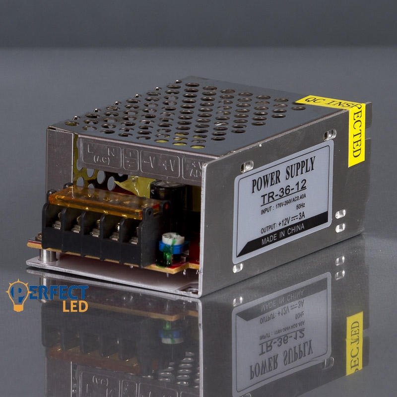 LED tápegység 36W fém házas 12V (3A)