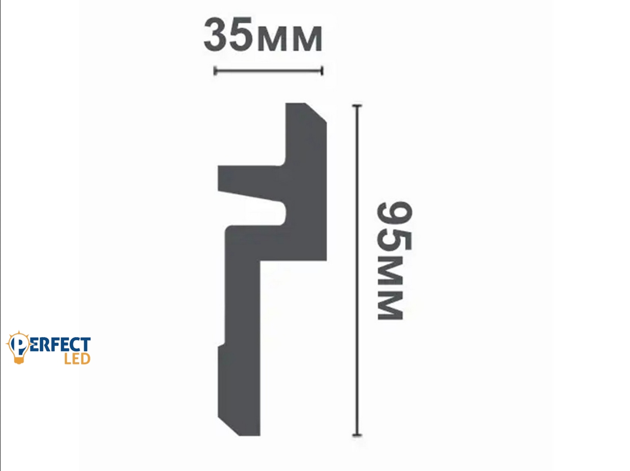 PerfectLed rejtett világításos díszléc (P 960) ütésálló 35x95