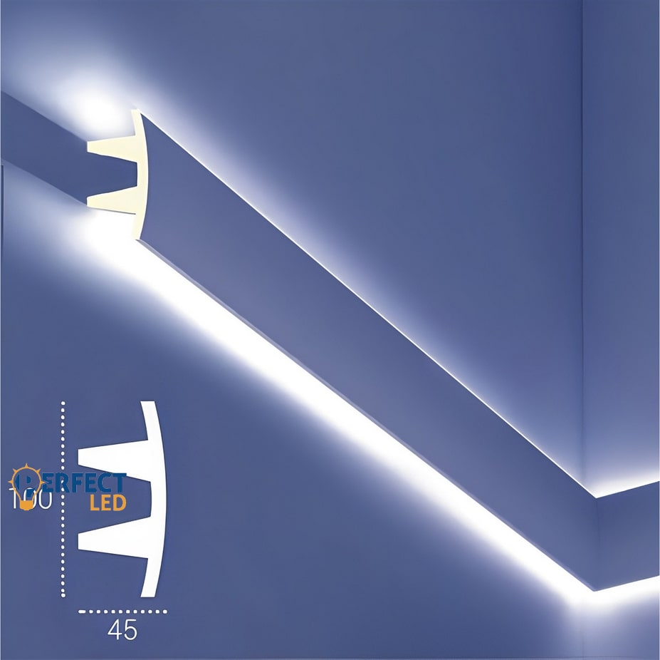 PerfectLed Poliuretán rejtett világítás díszléc (KF 503) ütésálló
