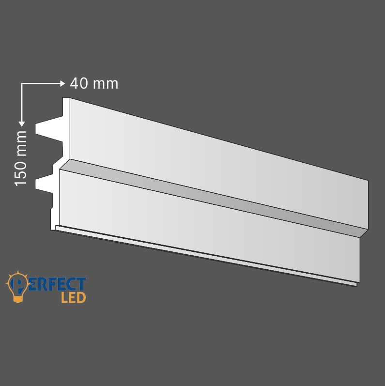 PerfectLed Poliuretán rejtett világítás díszléc (KF 709) ütésálló
